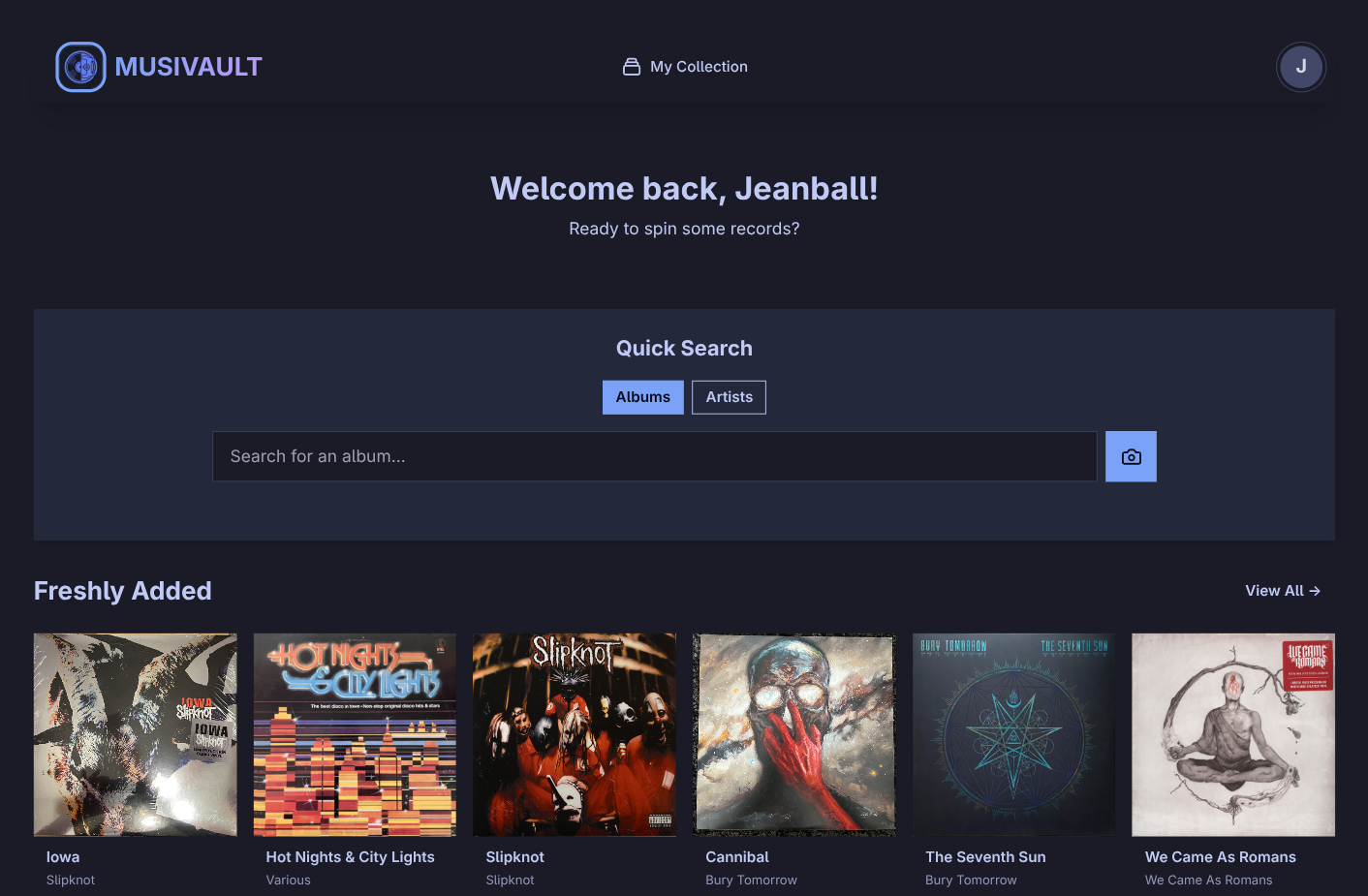 Musivault Dashboard